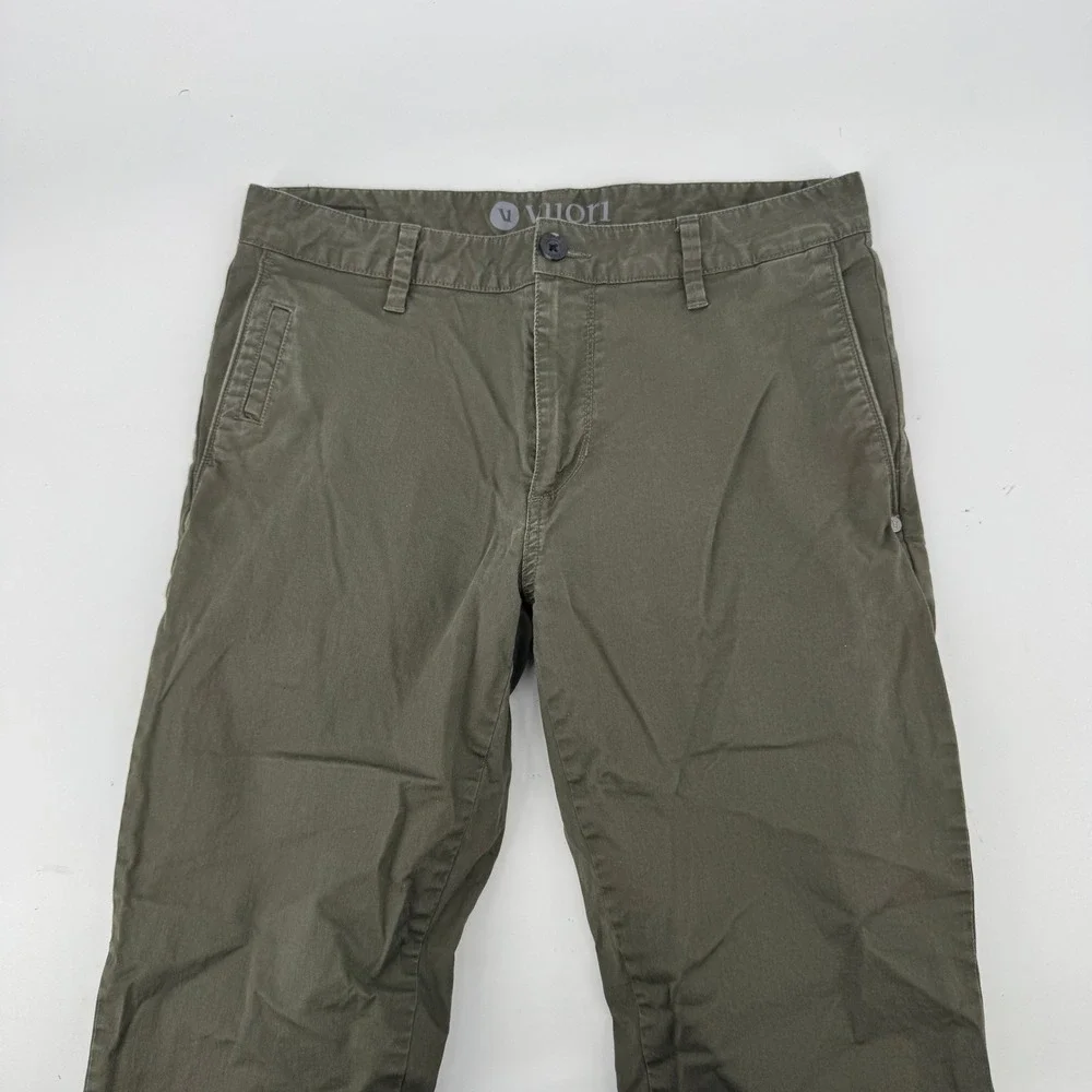 Vuori Meta Pants Mens 30x30 Green Chino Casual Performance Golf Polyester Office